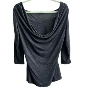 NY Collection— Off-the-Shoulder grey 3/4 sleeve with attached tank